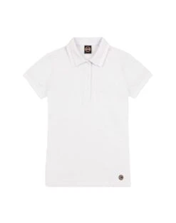 COLMAR Piquet Stretch Polo Shirt With Pleated Collar | Poloshirt Weiß Damen