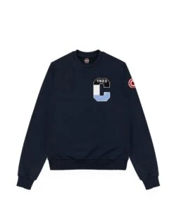 COLMAR Varsity Cotton Blend Round Neck Sweatshirt | Sweatshirt Blau Herren