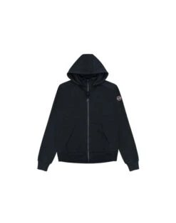 COLMAR Full Zip Hooded Sweatshirt In Piqué | Sweatshirt Schwarz Herren