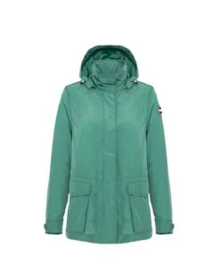 COLMAR Crinkle Jacket With Detachable Hood | Mantel Grün Damen